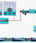 Hands On Electromagnetism Experiment Kit With Electric Bell Easy Electromagnet Tests showing series circuit with voltmeter and ammeter.