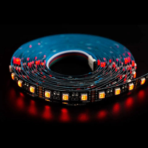 RGBW LED Strip Lights 16.4ft 5m Dope RGB Color Mix With 2700K Warm White 60 LEDs Per Meter 12V DC 12mm Black PCB IP30 Indoor Home Decor