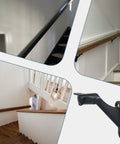 Heavy Duty Adjustable Handrail Brackets For Stairs Zinc Alloy Construction Matte Black Finish showcased on wooden staircase.