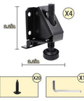 Heavy Duty Adjustable Leveling Feet 4 Pack Galvanized Steel Leg Levelers With L Shaped Brackets for 2.2in tables and cabinets.
