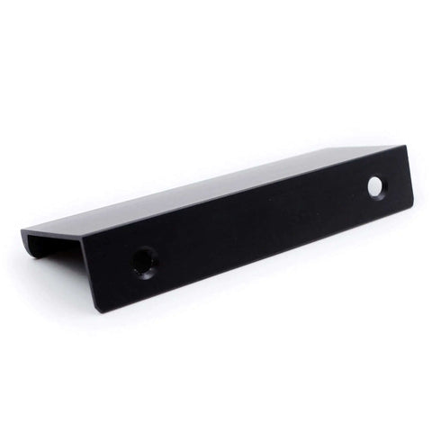 Heavy Duty Black Aluminum Drawer Edge Pulls 10 Pack Concealed Tab Handles For Kitchen And Garage Cabinets Quick Tap Install smooth finish