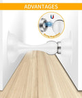 Heavy Duty Stainless Steel Door Stopper With Magnetic Catch installed on wooden floor, demonstrating strong magnetism.