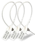 Plastic Tamper Seals And Pull Tight Zip Ties For Security Tags Numbered Disposable Self Locking Ties 250mm Length White 100 Pieces