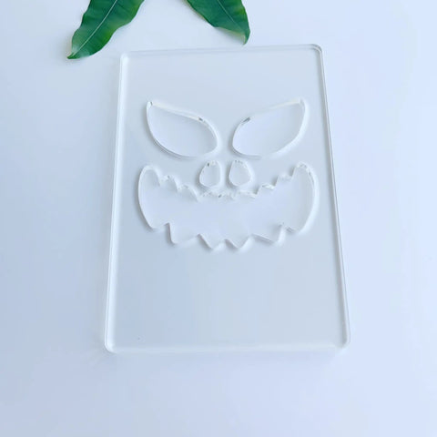 Kickass Acrylic Router Template For Jack O Lantern Faces With 8 Durable Halloween Pumpkin Patterns 5.5X8 Inch solid clear polymer template.