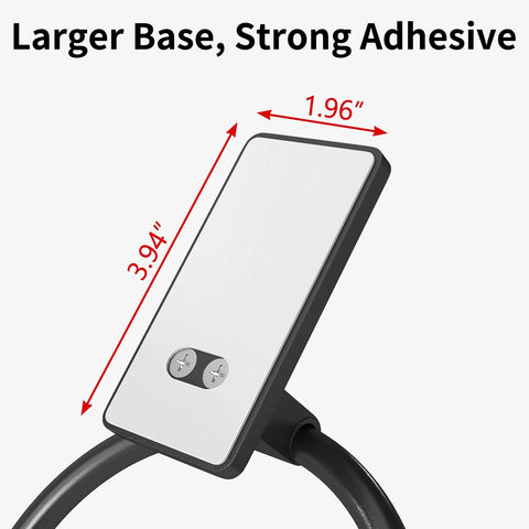 Adhesive Towel Ring For Bathroom No Drilling Install Easy Mount Hand Towel Holder Stainless Steel Aluminum Rustproof 1.96x3.94 Base