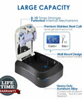 Open view of Two Pack Key Lock Box Wall Mount Four Digit Combination Safe displaying interior components and capacity.