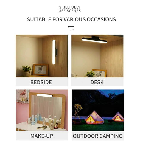 Stick On Wall Lights Set Of 2 LED Dimmable Light Bar for bedside, desk, makeup, and outdoor camping scenes