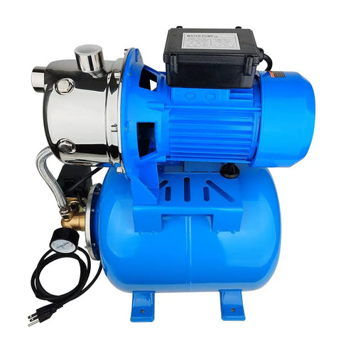 Blue stainless steel Powerhouse 1.6HP Shallow Well And Pressure Booster Pump 110V for garden