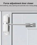 Premium Automatic Door Closer Aluminum Alloy Adjustable Closing Hinge With Wear Resistant Rebound Stopper Black Finish