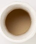 Top view of MR-1-2503 Hechimon Large Vertical White Vase Flower Base Ceramic Beveled Pottery With Granite White Finish