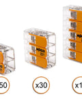 Lever Nut 10AWG Wire Connector Kit 95 Piece Compact Assortment For Quick And Reliable Wire Connections Supports Solid Stranded And Flexible Copper UL Listed 20 To 10 AWG showing quantities of connectors