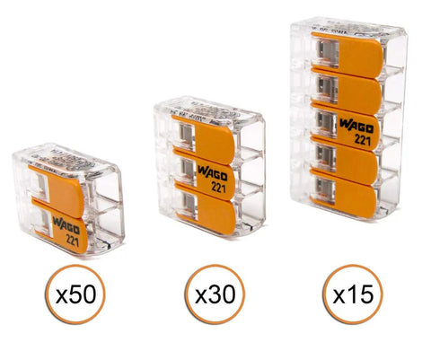 Lever Nut 10AWG Wire Connector Kit 95 Piece Compact Assortment For Quick And Reliable Wire Connections Supports Solid Stranded And Flexible Copper UL Listed 20 To 10 AWG showing quantities of connectors