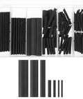 Premium 127 Piece Heat Shrink Tube Kit With Polyolefin Electrical Sleeves For Capacitors And Data Lines To Stop Breakage And Extend Lifespan Perfect For Indoor D I Y Fixes And Wiring Repairs, black tubes in organizer