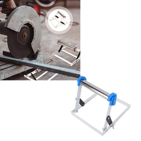 Heavy Duty Steel Material Roller Stand For Table Saw And Miter Saw, Tough As Nails Foldable Workpiece Support Extender Grips Tight Stops Sliding Keeps Long Boards Rock Solid Up To 107 Pounds Capacity