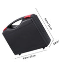 Heavy Duty Plastic Tool Box With Sturdy Handle For Secure Storage And Carry All Craft And Diy Gear And Handyman Repairs Smarter Shop, side view dimensions shown.