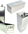 Heavy Duty Lock Box With Folding Handle, Secure Metal Storage Chest for Cash, Jewelry, Passports, Heirlooms and Small Weapons