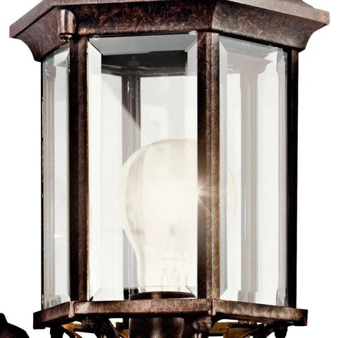 Coastal White Outdoor Wall Light With Clear Beveled Glass 17 Inch Tall 1 Light Exterior Porch Lantern close-up view