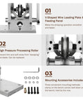Electric Wire Stripping Machine For Copper Cable Recycling showing V-shaped feeding panel and processing roller components.