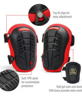 Knee Pads For Work With Soft Gel Core And EVA Foam Padding, ergonomic shell and easy adjustment clips for comfortable wear
