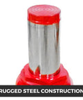 Close-up of Heavy Duty Air Hydraulic Bottle Jack 50 Ton Straight Up Savage showing rugged steel construction for durability.