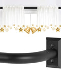 Wrap Around Blackout Curtain Rods 28 To 48 Inch Adjustable Window Rod Heavy Duty Curved French Metal Drapery Bar Matte Black