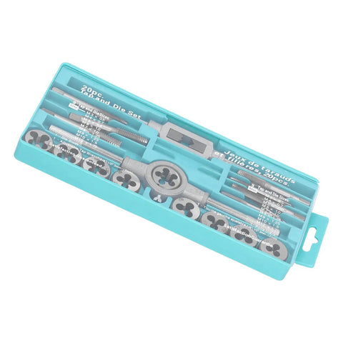 Top Tier Metric Tap And Die Set With Insane 60HRC Hardness Made From Premium Alloy Steel Perfect For Precision CNC Metal Work Whether You Need Coarse Or Fine Threads This Ultimate Hand Tool Kit Is A Total Game Changer For Any Serious Fabricator Who Wants. 20-piece metric tap and die set in blue case, M3-M12 alloy steel threading kit