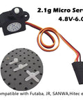 Ultra Lightweight 2.1g RC Micro Servo Set of Two 180 Degree DM S0020 4.8V 6V for RC Hobby Parts Perfect for Tiny Rigs and Micro Projects With Stable PWM Range and Precise Motion showing micro servo and accessories with wiring.