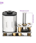 6V Micro DC Gearbox Motor With 200 RPM, 1 To 100 Reduction, metal housing, 10mm output shaft, 3mm shaft diameter, silver color.