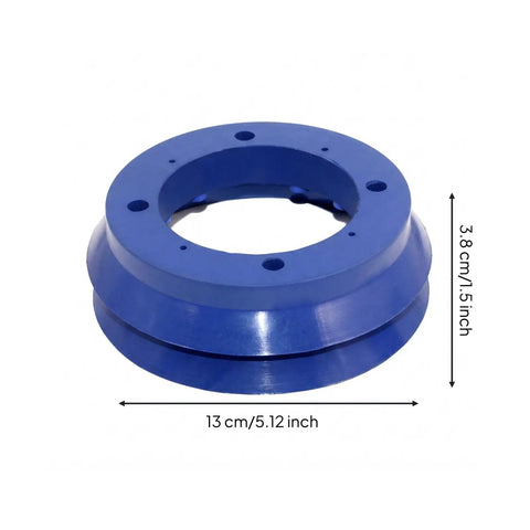 Vacuum Suction Cup With Threaded Rubber Grip For Industrial Use, Round Cup With Recessed Center, Wear Resistant NBR Body Built For Oil Resistant Handling, Heavy Duty Grip In Equipment Setup And Material Handling On Factory Floor, VA DBD130 NBR 60 8 Hole, 13 cm