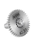 Stainless Steel Transmission Gear Set 40.3 To 1 Low Range For TRX4M 1 By 18 RC Crawler showing closeup of gear teeth and pinion