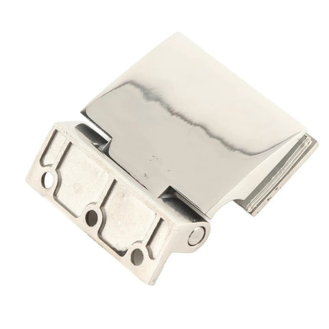 304 Stainless Steel Curved Glass Door Hinge Single Sided For 8 To 12mm Tempered Glass, detailed view of hinge mechanism.