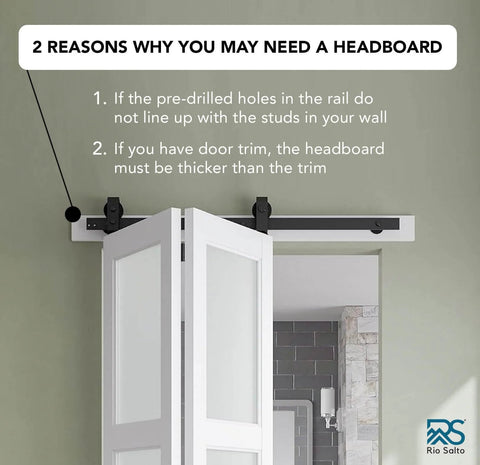 Product view of Gold Finish Bifold Barn Door Hardware Kit For 64 Inch Closet Pro Grade Heavy Gauge Aluminum Sliding Bi Fold Track System For Four 15 Inch Panels Includes Four Rollers And Matching Knobs Hardware Only installed over door frame.