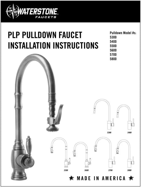 Installation instructions for Contemporary Pull Down Kitchen Faucet With Antique Pewter Finish heavy duty build and lever handle.