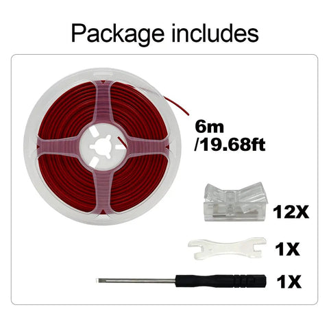 6m wire and 12 Pack 8mm COB LED Strip Light Connectors 2 Pin Solderless Transparent Track Lighting Adapter for LED Tape
