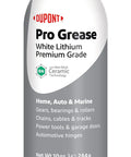 Teflon White Lithium Grease Aerosol Spray 10 Oz For All Weather Lubrication can with red and black label, suitable for outdoor use.
