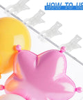 Clear Balloon Arch Clips Pack Of 20 Large Spring Clamps for Balloon Backdrops and Party Decor in use with balloons