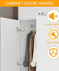 90 To 105 Degree Full Overlay Concealed Cabinet Hinges For Corner Kitchen Cabinets Replacement Hardware Cupboard Folded Doors Silver 40 Pieces For Smooth Operation And Easy Install installed on white cabinet door with clothes inside