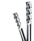 Solid Carbide End Mill With Three Flutes And U-Shaped Design For Aluminum Copper Plastic Wood Fiberglass High Feed Machining, 14mm diameter and 100mm length.