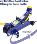 2 Ton Hydraulic Floor Jack With 4000 Lb Lift Capacity, Heavy Duty Car Jack Trolley For Home Garage, Blue Steel Construction