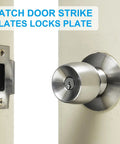 Stainless Steel Door Strike Plates With T Cam Block Deadbolt Latch Reinforcement For Exterior Doors installed on door frame