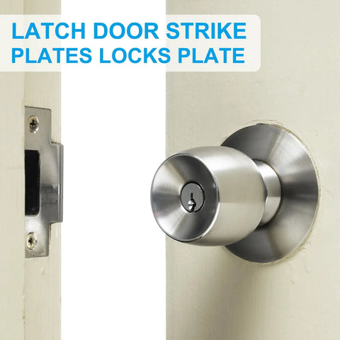 Stainless Steel Door Strike Plates With T Cam Block Deadbolt Latch Reinforcement For Exterior Doors installed on door frame