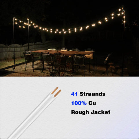 Low Voltage Landscape Lighting Copper Wire 18 Gauge 2 Conductor SPT 1 0.76mm Insulation 250 Feet White, outdoor use