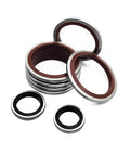 Bonded Seal Sealing Kit For Oil Drain Screws, 10 Piece Assortment Including M5 To M18 Washers And Rings, 304 FKM Material, ID10 Inner Diameter