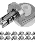 Close-up of 24 Piece Zinc Alloy Shelf Pins With Suction Cups For Cabinet Shelves And Bookcases, No Fuss Easy Install, strong grip design.