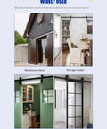 Heavy Duty Sliding Door Track Kit With Carbon Steel Rail For Space Saving Design in various doors like warehouse and kitchen