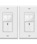 PIR Motion Sensor Light Switch With Smart Auto On Off, Occupancy And Vacancy Detection, No Neutral Wire Needed, 2-pack view