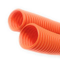 One And A Quarter Inch Direct Burial Hdpe Conduit One Hundred Feet Long With A Heavy Duty Pull String shown in orange color.