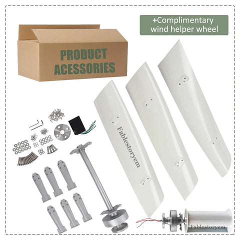 High Power 14000W Wind Turbine Kit With MPPT Controller For 12V 24V 48V 110V And 220V Systems components and nylon blades
