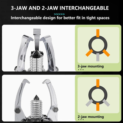 Gearhead Grade Heavy Duty Bearing Puller And Separator Set with 2 or 3 adjustable jaws for vertical and horizontal removal