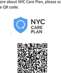 NYC Care Plan logo with QR code for more information